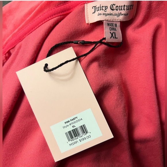 Y2K Juicy Couture Hot Pink Bling Track Suit Matching Set Velour size L - Picture 4 of 4